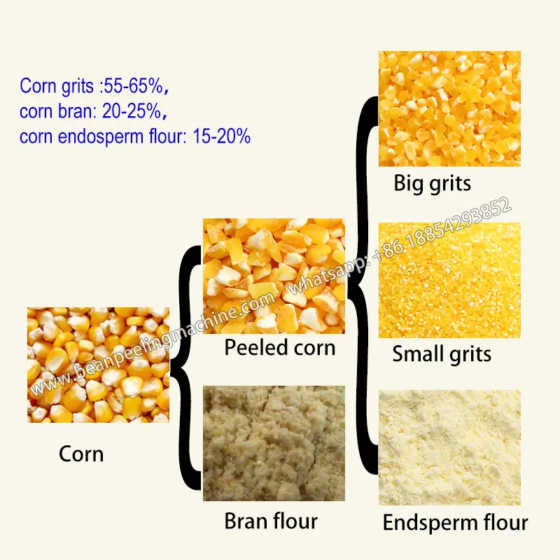 6FT-PC2 maize milling machine/corn grits making machine process
